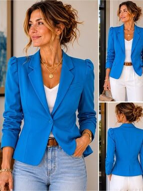 Chorus Line by Ricki’s Vintage 80s Blue Blazer for Women Size XS S Power Suit